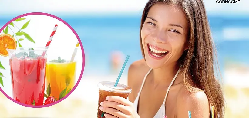 Corncomp paper food packaging in beverage service