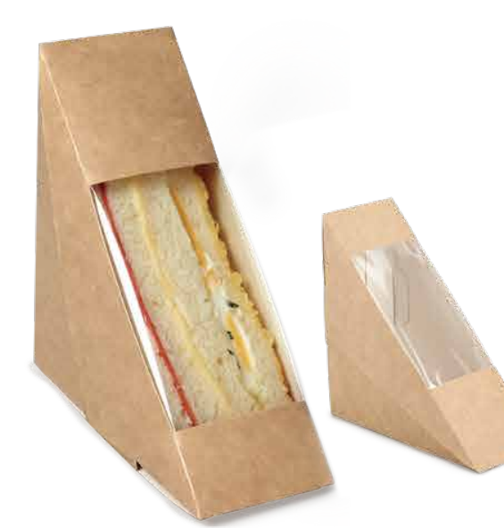 Natural kraft sandwich box with clear PLA window