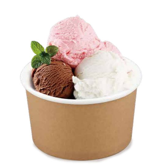 Kraft-colour paper ice cream cup range in six sizes