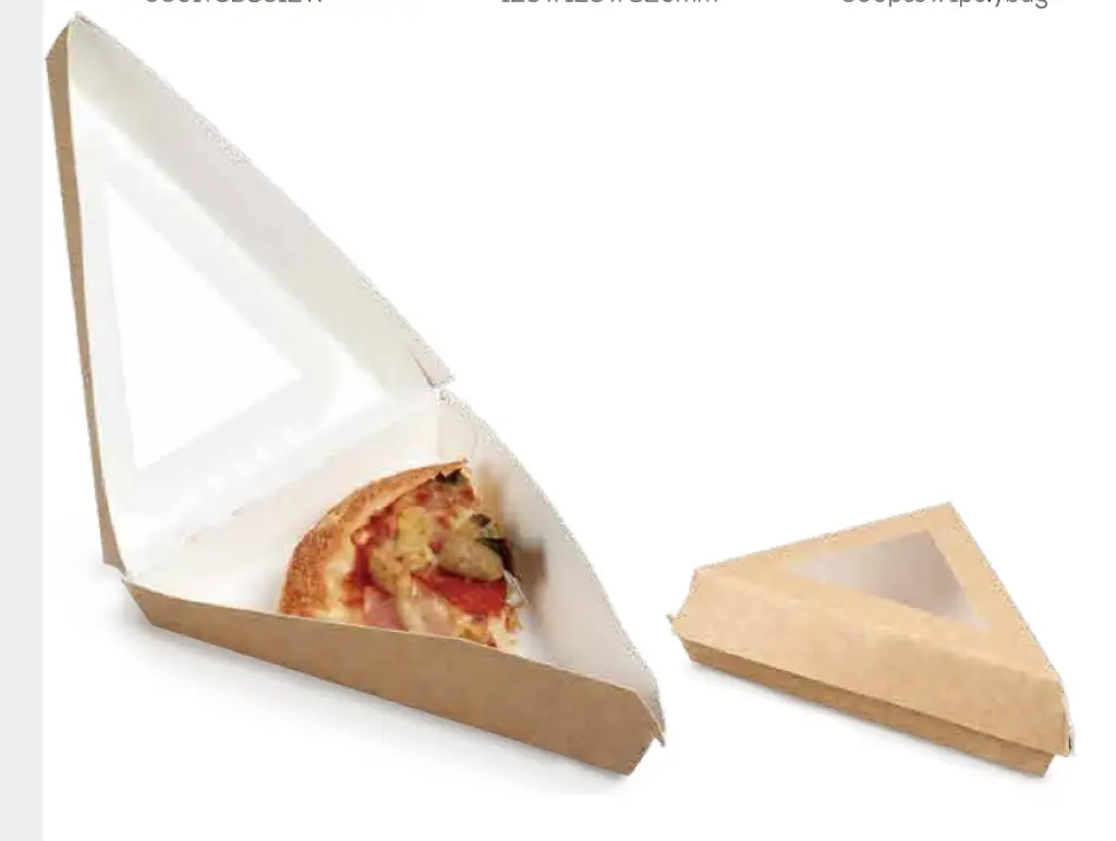 Kraft pizza slice box with clear PLA window
