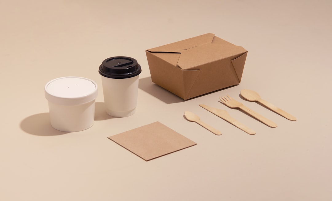 Compostable paper cup and food box, examples of packaging unaffected by state plastic bans