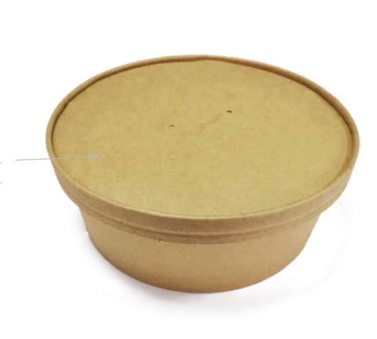 Paper salad bowl lid in kraft and cardboard series