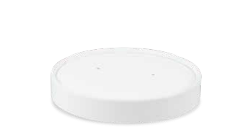 White cardboard soup cup lids in 96 mm and 115 mm sizes
